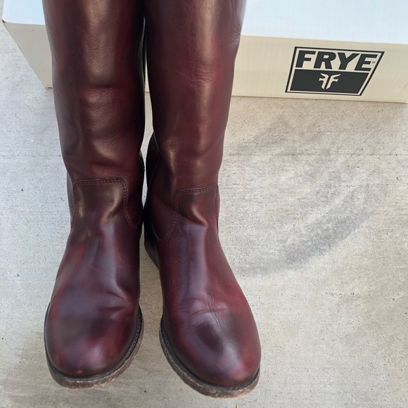 Frye-Melissa Button Pull On Boot, Bordeaux Color - Picture 3 of 7